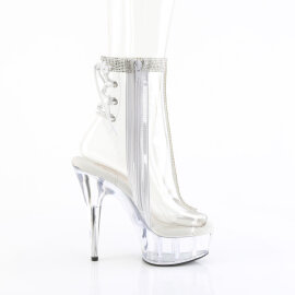 Pleaser DELIGHT-1018C-2RS Botines Plataforma Tono Claro pedrería Transparente EU-42 / US-12