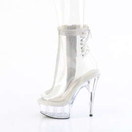 Pleaser DELIGHT-1018C-2RS Botines Plataforma Tono Claro pedrería Transparente EU-40 / US-10