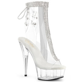 Pleaser DELIGHT-1018C-2RS Botines Plataforma Tono Claro pedrería Transparente EU-35 / US-5
