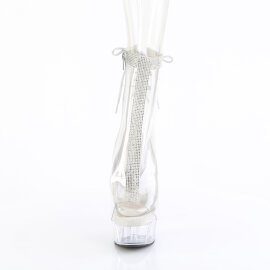Pleaser DELIGHT-1018C-2RS Botines Plataforma Tono Claro pedrería Transparente EU-35 / US-5