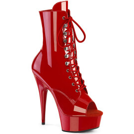 Pleaser DELIGHT-1021 Botines con Plataforma Charol Rojo EU-35 / US-5