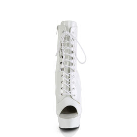 Pleaser DELIGHT-1021 Botines con Plataforma Charol blanco...