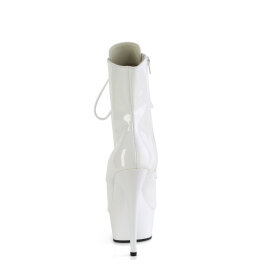 Pleaser DELIGHT-1021 Botines con Plataforma Charol blanco EU-43 / US-13