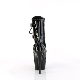 Pleaser DELIGHT-1043 Botines con Plataforma Charol Negro EU-36 / US-6