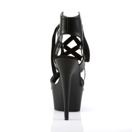 Pleaser Sandalia de Tacón DELIGHT-600-14 Negro Cuero Sintético EU-35 / US-5