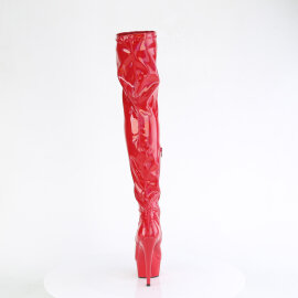 Pleaser DELIGHT-3000HWR Botas por encima de la rodilla con Plataforma Charol Holograma Red EU-35 / US-5