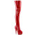 Pleaser DELIGHT-3000HWR Botas por encima de la rodilla con Plataforma Charol Holograma Red EU-35 / US-5