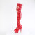 Pleaser DELIGHT-3000HWR Botas por encima de la rodilla con Plataforma Charol Holograma Red EU-35 / US-5