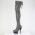Pleaser DELIGHT-3008SP-BT Botas por encima de la rodilla con Plataforma Estampado de serpiente Gris EU-39 / US-9