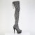 Pleaser DELIGHT-3008SP-BT Botas por encima de la rodilla con Plataforma Estampado de serpiente Gris EU-39 / US-9