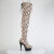 Pleaser DELIGHT-3008SP-BT Botas por encima de la rodilla con Plataforma Estampado de serpiente Marrón EU-37 / US-7