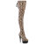 Pleaser DELIGHT-3008SP-BT Botas por encima de la rodilla con Plataforma Estampado de serpiente Marrón EU-35 / US-5