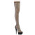 Pleaser DELIGHT-3009 Botas altas hasta la rodilla Piel Sintética pedrería malla Negro EU-35 / US-5