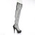 Pleaser DELIGHT-3009 Botas altas hasta la rodilla Piel Sintética pedrería malla Negro EU-35 / US-5