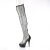 Pleaser DELIGHT-3009 Botas altas hasta la rodilla Piel Sintética pedrería malla Negro EU-37/US-7