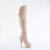 Pleaser DELIGHT-3018 Botas por encima de la rodilla con Plataforma Charol Beige EU-35 / US-5