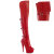 Pleaser DELIGHT-3018 Botas por encima de la rodilla con Plataforma de Piel Sintética Rojo EU-35 / US-5