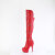 Pleaser DELIGHT-3018 Botas por encima de la rodilla con Plataforma de Piel Sintética Rojo EU-37 / US-7