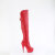 Pleaser DELIGHT-3018 Botas por encima de la rodilla con Plataforma de Piel Sintética Rojo EU-37 / US-7