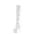 Pleaser DELIGHT-3018 Botas por encima de la rodilla con Plataforma Charol Blanco EU-37 / US-7