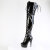 Pleaser DELIGHT-3022 Botas por encima de la rodilla con Plataforma Charol Negro EU-35 / US-5
