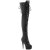 Pleaser DELIGHT-3022 Botas por encima de la rodilla con Plataforma de Piel Sintética Negro EU-36 / US-6