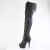 Pleaser DELIGHT-3022 Botas por encima de la rodilla con Plataforma de Piel Sintética Negro EU-36 / US-6