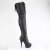 Pleaser DELIGHT-3022 Botas por encima de la rodilla con Plataforma de Piel Sintética Negro EU-37 / US-7