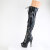 Pleaser DELIGHT-3029 Botas por encima de la rodilla con Plataforma Patent Holograma Negro EU-36 / US-6