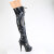 Pleaser DELIGHT-3029 Botas por encima de la rodilla con Plataforma Patent Holograma Negro EU-36 / US-6
