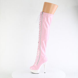 Pleaser DELIGHT-3029 Botas por encima de la rodilla con Plataforma Charol Rosa EU-38 / US-8