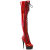 Pleaser DELIGHT-3029 Botas por encima de la rodilla con Plataforma Charol Holograma Red EU-35 / US-5