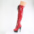 Pleaser DELIGHT-3029 Botas por encima de la rodilla con Plataforma Charol Holograma Red EU-35 / US-5