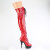 Pleaser DELIGHT-3029 Botas por encima de la rodilla con Plataforma Charol Holograma Red EU-35 / US-5