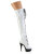 Pleaser DELIGHT-3029 Botas por encima de la rodilla con Plataforma Charol Holograma Blanco EU-35 / US-5
