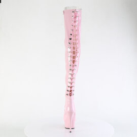 Pleaser DELIGHT-3063 Botas por encima de la rodilla con Plataforma Charol Rosa EU-35 / US-5