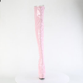 Pleaser DELIGHT-3063 Botas por encima de la rodilla con Plataforma Charol Rosa EU-38 / US-8