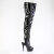 Pleaser DELIGHT-4017 Botas por encima de la rodilla con Plataforma Charol Negro EU-35 / US-5
