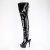 Pleaser DELIGHT-4017 Botas por encima de la rodilla con Plataforma Charol Negro EU-40 / US-10