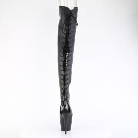 Pleaser DELIGHT-4019 Botas por encima de la rodilla con Plataforma de Piel Sintética Negro EU-42 / US-12