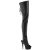 Pleaser DELIGHT-4019 Botas por encima de la rodilla con Plataforma de Piel Sintética Negro EU-42 / US-12