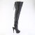 Pleaser DELIGHT-4019 Botas por encima de la rodilla con Plataforma de Piel Sintética Negro EU-42 / US-12