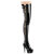 Pleaser DELIGHT-4050 Botas por encima de la rodilla con Plataforma Charol Negro EU-35 / US-5