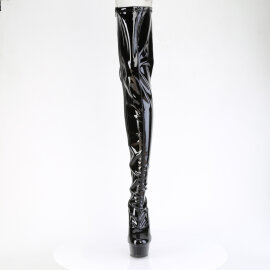 Pleaser DELIGHT-4063 Botas por encima de la rodilla con Plataforma Charol Negro EU-35 / US-5