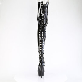 Pleaser DELIGHT-4063 Botas por encima de la rodilla con Plataforma Charol Negro EU-37 / US-7