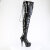 Pleaser DELIGHT-4063 Botas por encima de la rodilla con Plataforma Charol Negro EU-37 / US-7