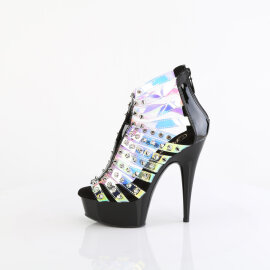 Pleaser DELIGHT-600-9 Botines con Plataforma Charol Holograma colorido EU-39/US-9