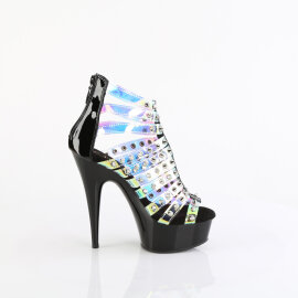 Pleaser DELIGHT-600-9 Botines con Plataforma Charol Holograma colorido EU-39/US-9