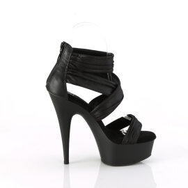 Pleaser DELIGHT-620 Sandalias de Plataforma Tela Negro EU-38 / US-8