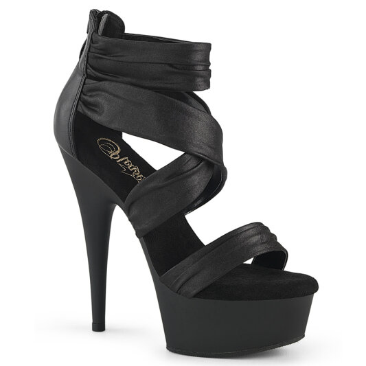 Pleaser DELIGHT-620 Sandalias de Plataforma Tela Negro EU-39 / US-9